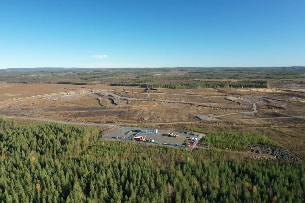 Boden Industrial Park, where the steel mill will be located, is slowly growing. At the same time, it is only part of what could be in the area in the future. Picture taken with a drone showing the large area and the ground work in progress. 