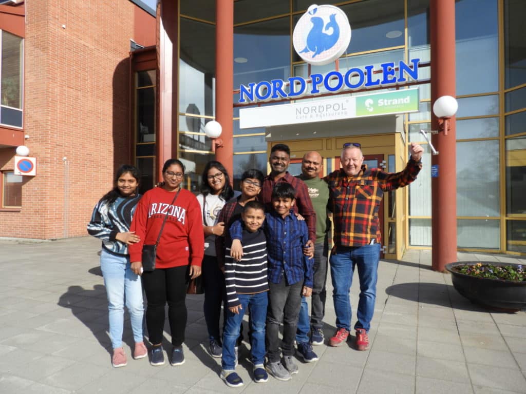 Indian families together with relocation services outside the Nordpoolen adventure pool