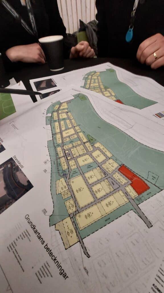Karta över planförslag för 310-410 nya bostäder på Petön