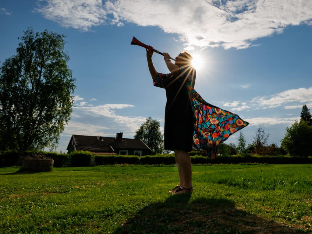 Lynette med vuvuzela